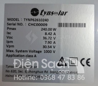 Tấm pin Năng lượng mặt trời 240W - TYNSOLAR