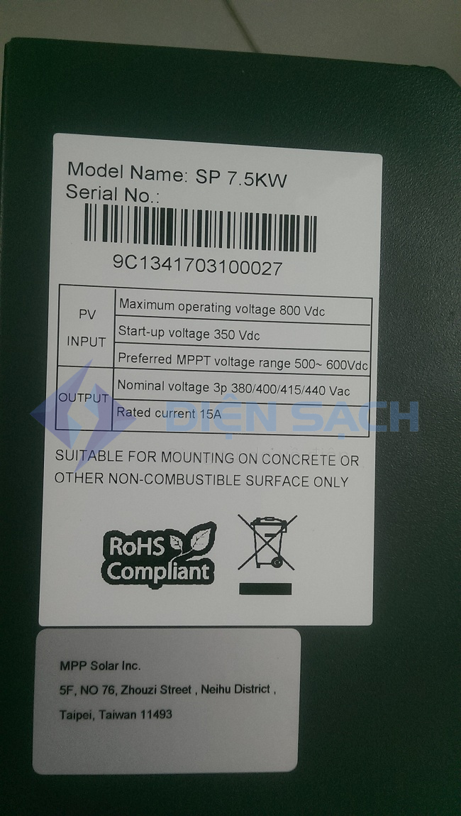 Biến tần bơm năng lượng mặt trời 7.5KW - MPP