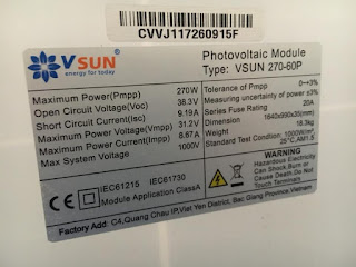 Tấm pin Năng lượng mặt trời 270W - VSUN