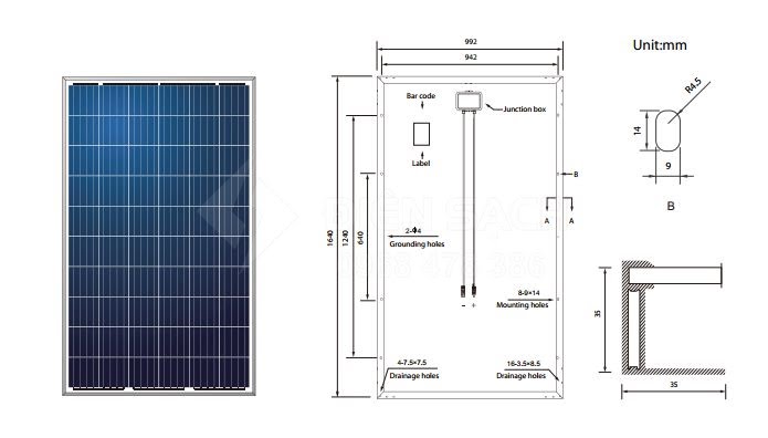 Pin năng lượng mặt trời 275W Poly - DeHui