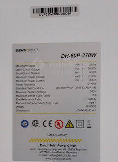 Pin năng lượng mặt trời 275W Poly - DeHui