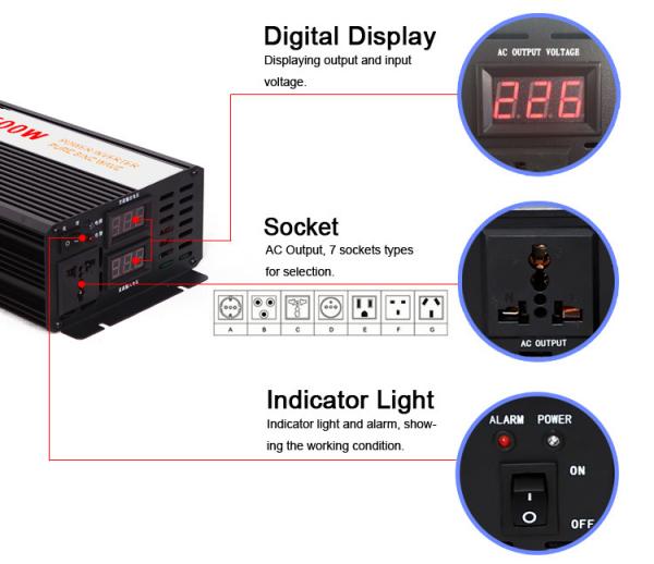 Inverter off grid Sine chuẩn 12V/24V/48V 2000W SWIPOWER