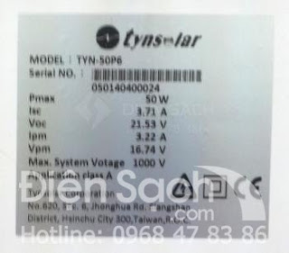 Tấm pin Năng lượng mặt trời 50W - TYNSOLAR