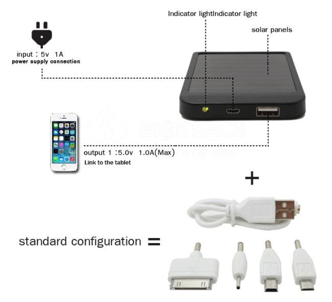 Sạc dự phòng năng lượng mặt trời 5600mAh