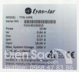 Tấm pin Năng lượng mặt trời 10W - TYNSOLAR