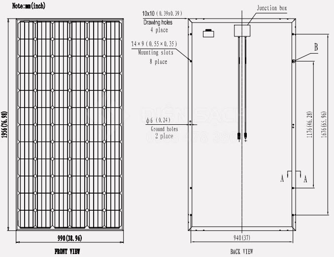 Tấm pin Năng lượng mặt trời 350W MONO  - VSUN