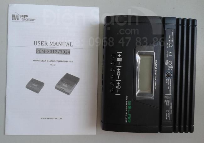 Bộ điều khiển sạc mặt trời 25A 12V MPPT